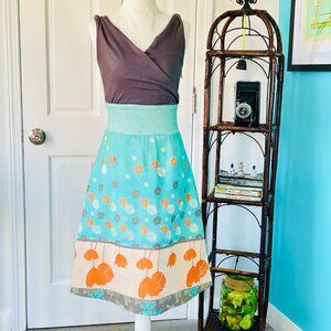 Vintage Eva Franco Sleeveless Floral Mixed Media A-Line Dress (size 4)